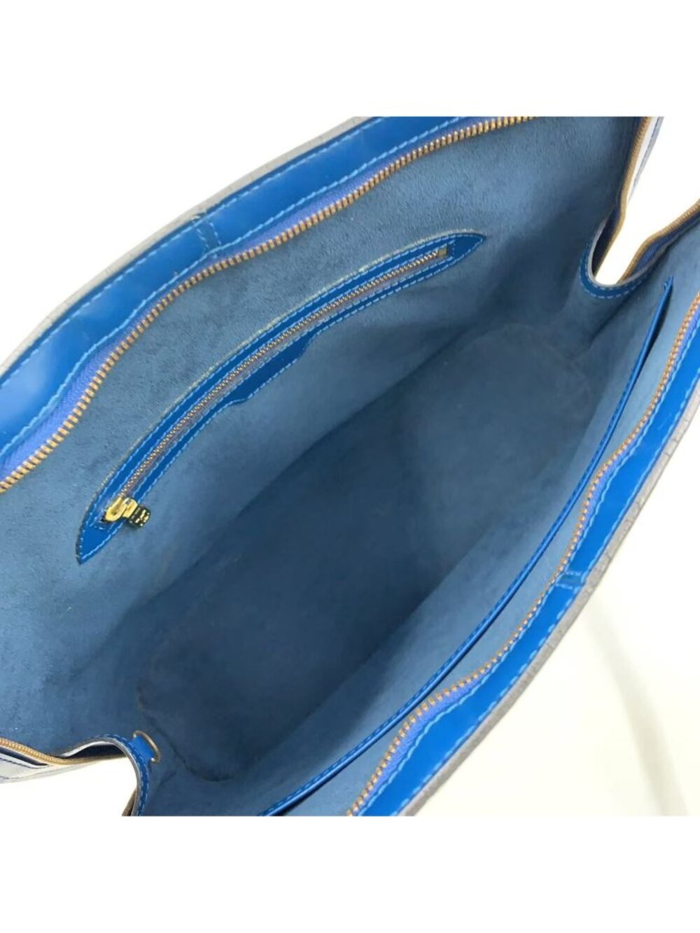 Louis Vuitton Sac Epi Toledo Blue Leather Tote Gold - Picture 3 of 15